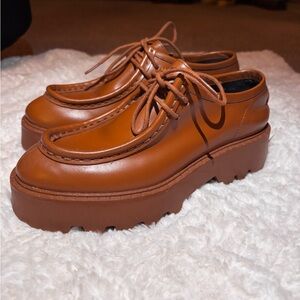 Zara Brown Oxfords with Platform Sole